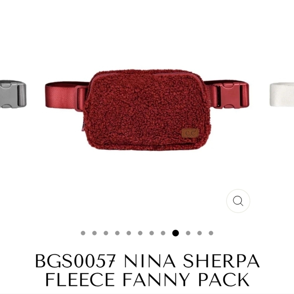 CC Nina Sherpa Fleece Fanny Pack Color: Burgundy